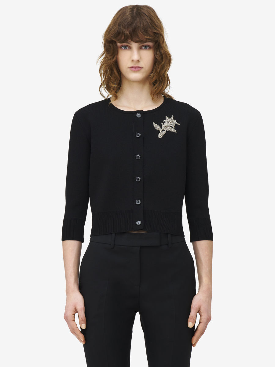 ALEXANDER MCQUEEN - Banshee Embroidery Cardigan - Item 829733Q1BDZ9090